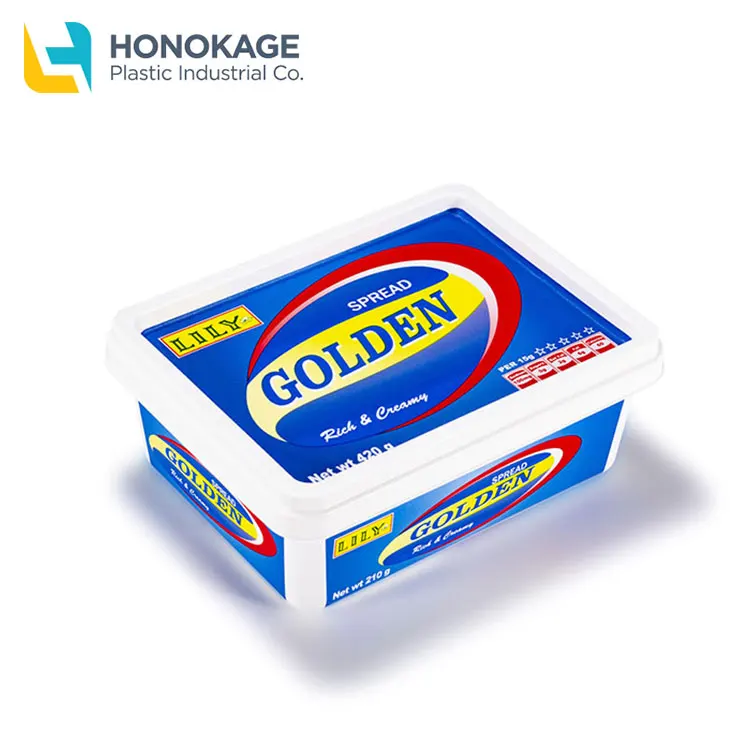 250g Iml Plastic Rectangle Margarine Container Margarine Spread Tub