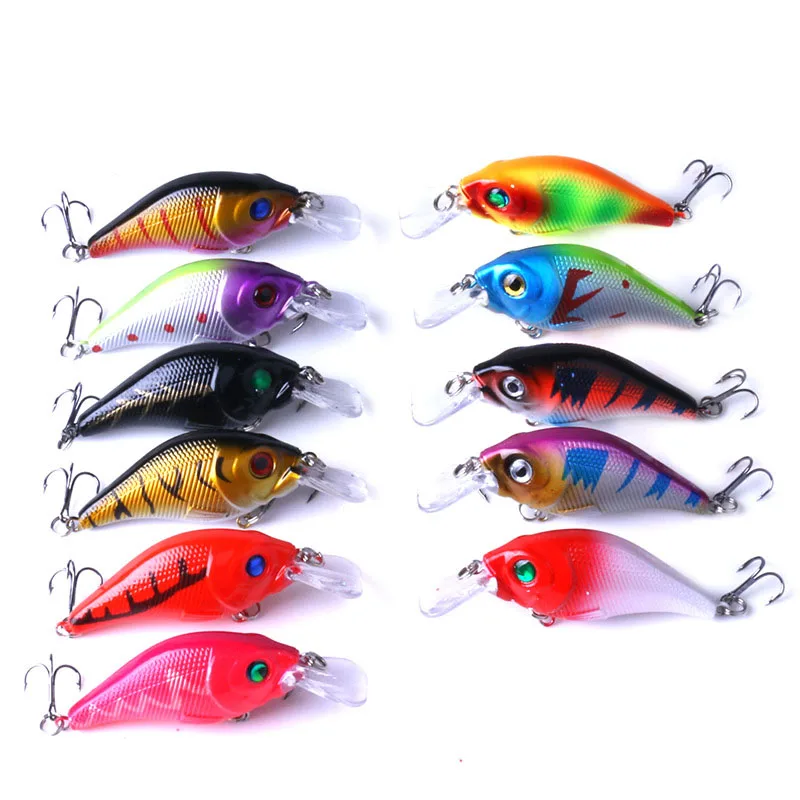 

7.5cm/10g Artificial Lifelike Rock Crank Plastic Hard Bait 3D Simulation Eyes Anti-corrosion With Treble Hook Bionic Bait
