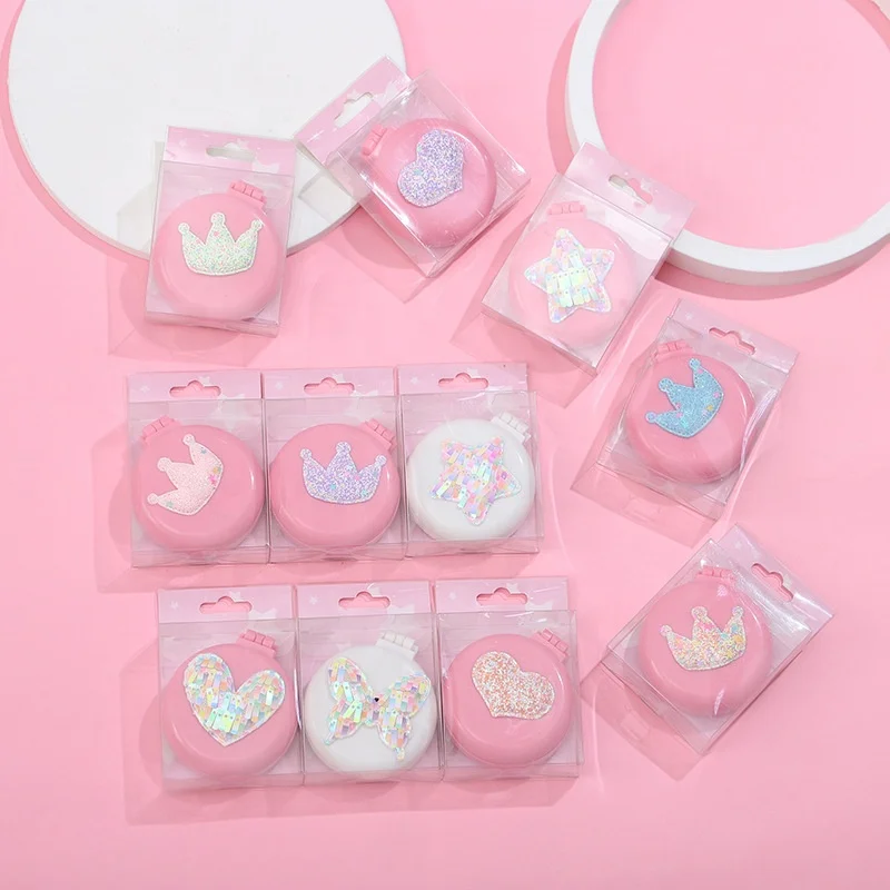 

Portable Wholesale Sequin Heart Comb With Mirror Massage Comb PVC Box Girl