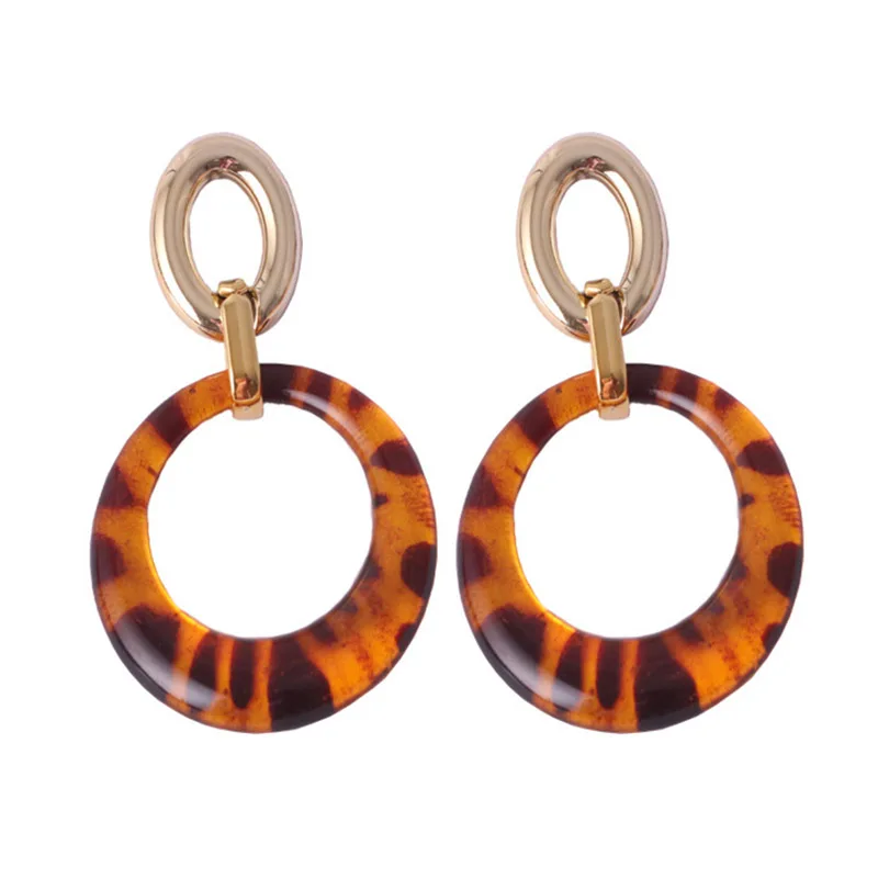 

Geometric oval tassel earrings mottled acrylic pendant statement earrings ladies, Picture