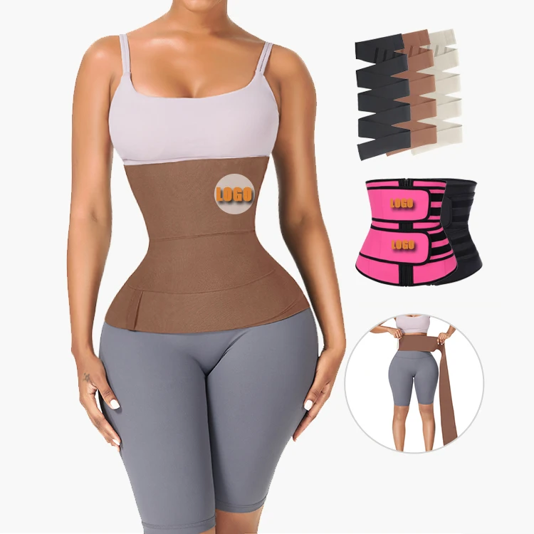 

Custom Logo Double Belt Compression Plus Size Shapewear Women Corset Latex Waist Trainer Cincher, As shown custom waist trimmer belt