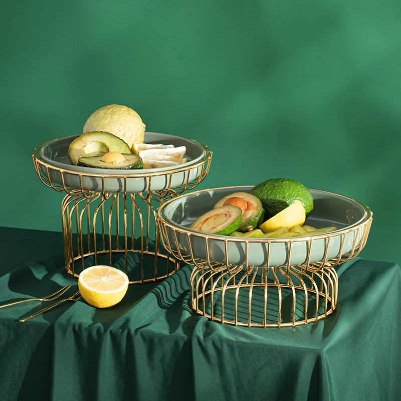 

OSBORN Ceramic Snack Salad fruit Bowl Fruit Basket Tray Stand Food Storage Plate Basket Household Decoration, Picture