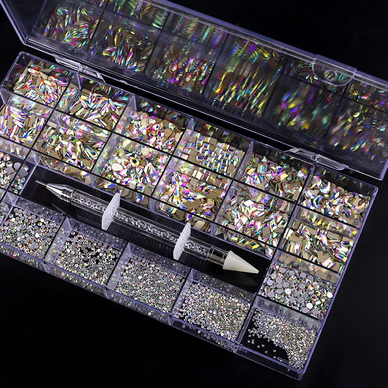 

2022 New 3D Crystals AB Nail Art Diamond Decoration Nail Stones