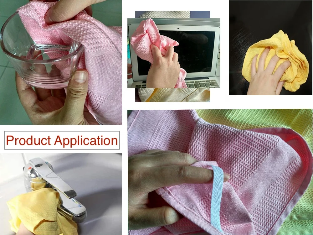 Runtu  60*40Cm Household Kitchen Microfiber Cleaning Cloths Absorbent Towels