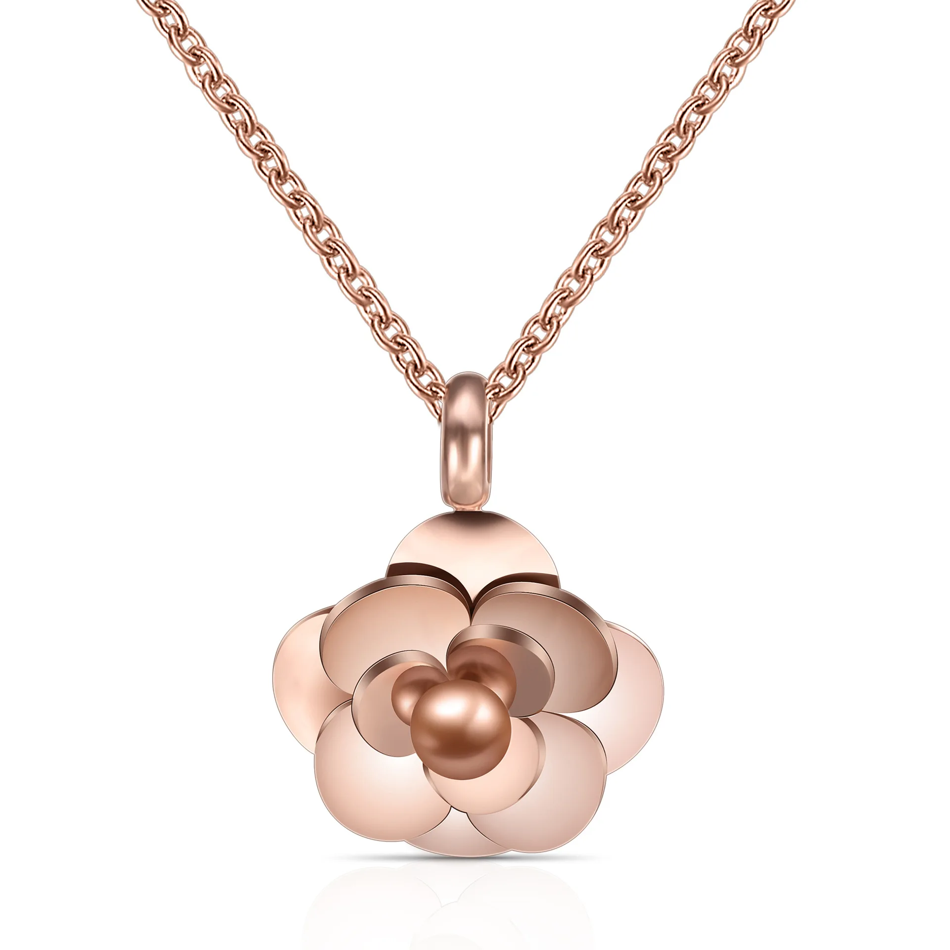 

Female elegant flower necklace stainless steel pendant jewelry dainty necklace, Rose gold /gold