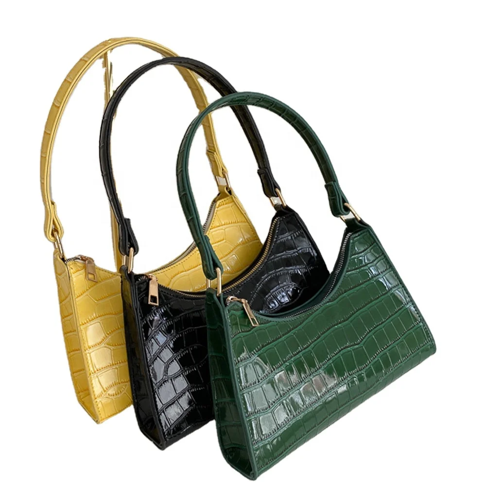 

Croc-Embossed Clutch Purse Women Hand Bags Leather Underarm Bag Shoulder Bags, Multi colors