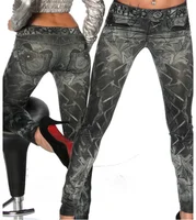 

New Women cheap sublimation faux tight jeans denim for womens Hot