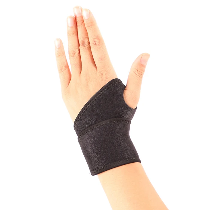 

Protecter sports wrist support high quality nylon bracer compression recovery wrist guard, Black