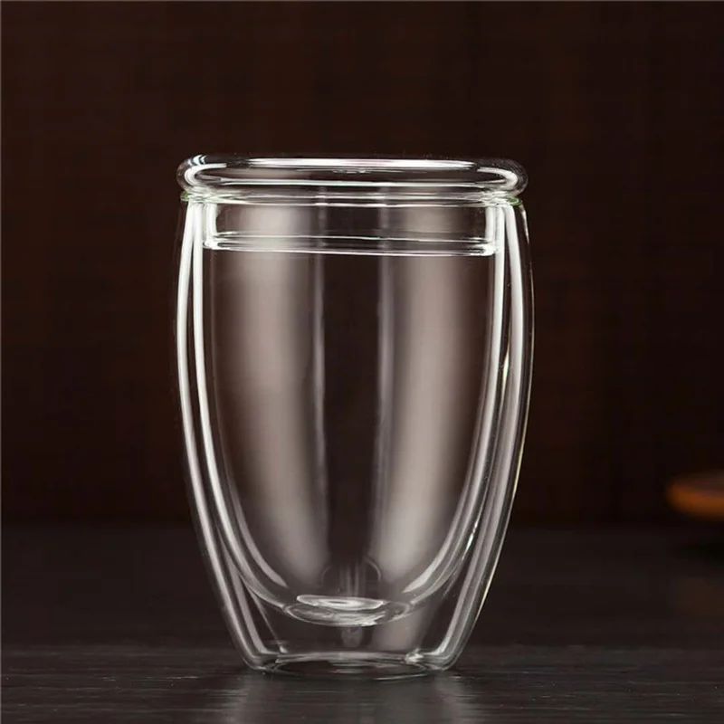 

Insulated Thermal Mugs Glasses For coffee Double Wall Cups Glass, Clear