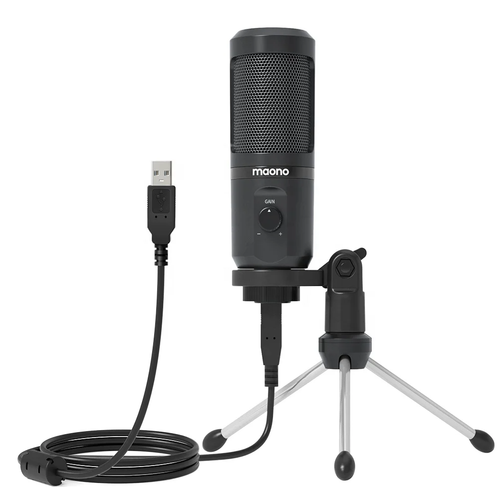 

MAONO USB Tripod Microphone With Microphone Gain Microfone Condenser Podcast Studio Mic for Computer
