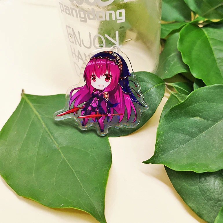 Good quality factory wholesales printed acrylic anime keychain,custom keychain acrylic anime charm