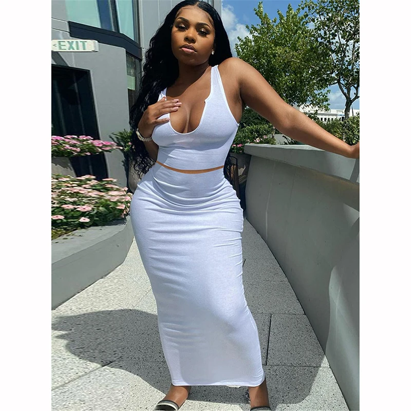 

LW826 - Fashion casual sleeveless top jersey dress women