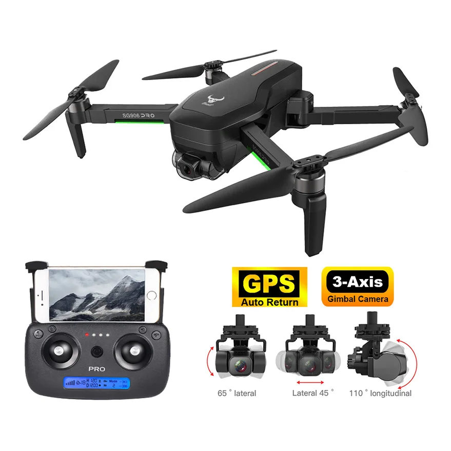 

Camera Drone Sg906 Pro 2 With Gps 4K 5G Wifi 3-Axis Gimbal Dual Camera Professional 50X Zoom Brushless Quadcopter Rc Dron