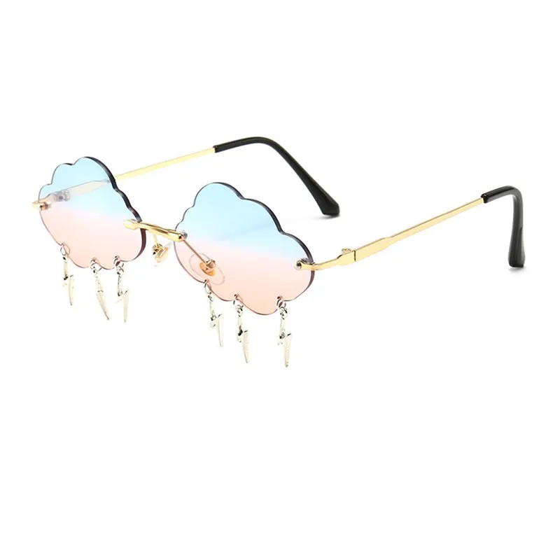 

DL Glasses DLL5331 Rimless Sun glasses shades for Women Cute lens Retro Colorful Lightning Cloud Sunglasses 2021, Picture colors