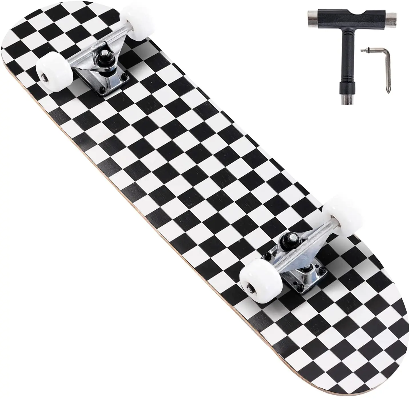 

Wellshow Sport 31 Inch Skateboards Complete Skateboard Maple Double Kick Concave Skateboards for Kids Youth Teens Adults, Starry