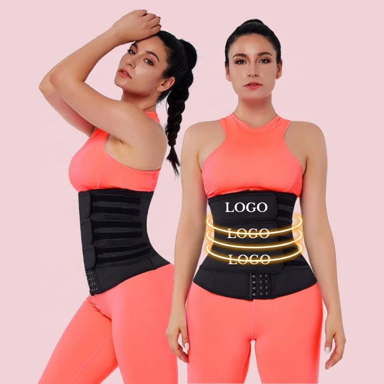 

High Quality Womens Slimming Belt Latex Waist Trainer With Three Hooks Latex Waist Trimmer 3 Strap Waist Trainer, As show
