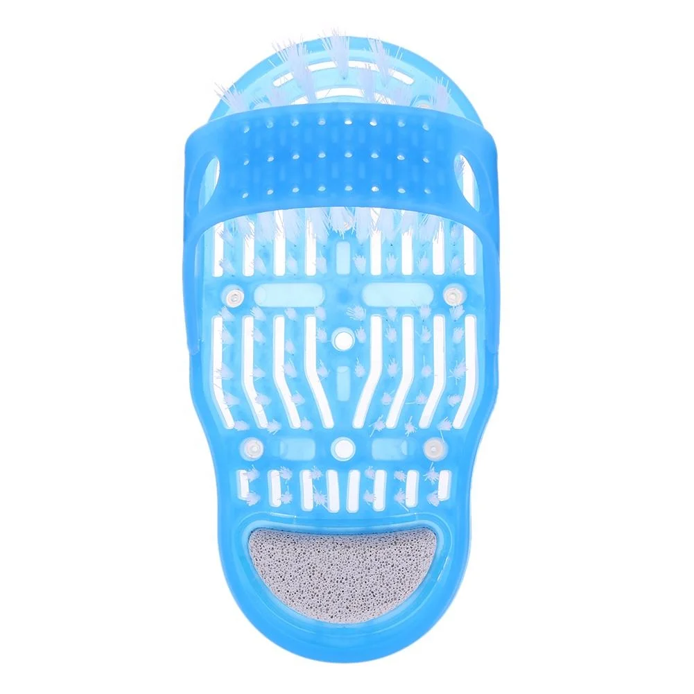 

YDM Plastic Bath Shower Feet Massage Slippers Foot Cleaning Brush Remove Dead Skin Massage Slipper Foot Scrubber Foot Care Tool, Blue