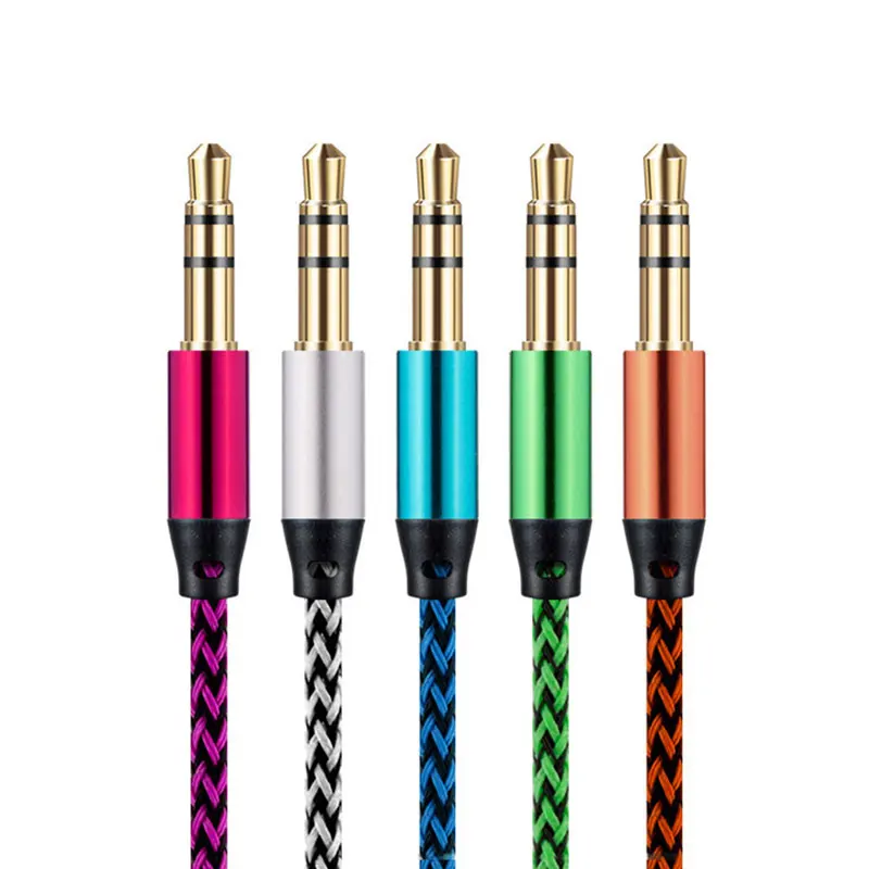 

cantell cheap Nylon Braided 3.5mm male to male aux Audio Cable Auxiliary cord 3.5mm audio cable