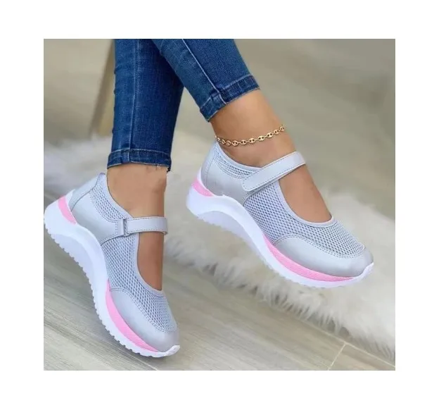

2023 White Sneakers Women Shoes Casual Platform Mesh Breathable Vulcanized Shoes Ladies Outdoor Walking Footwear