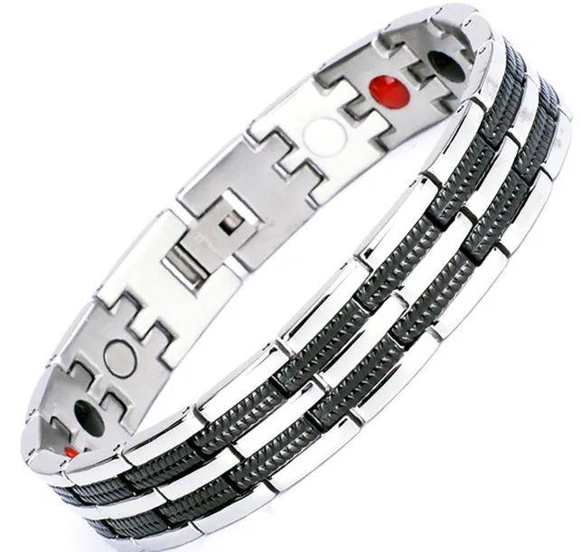 

316L stainless steel magnetic bracelet for wrist pain, Black