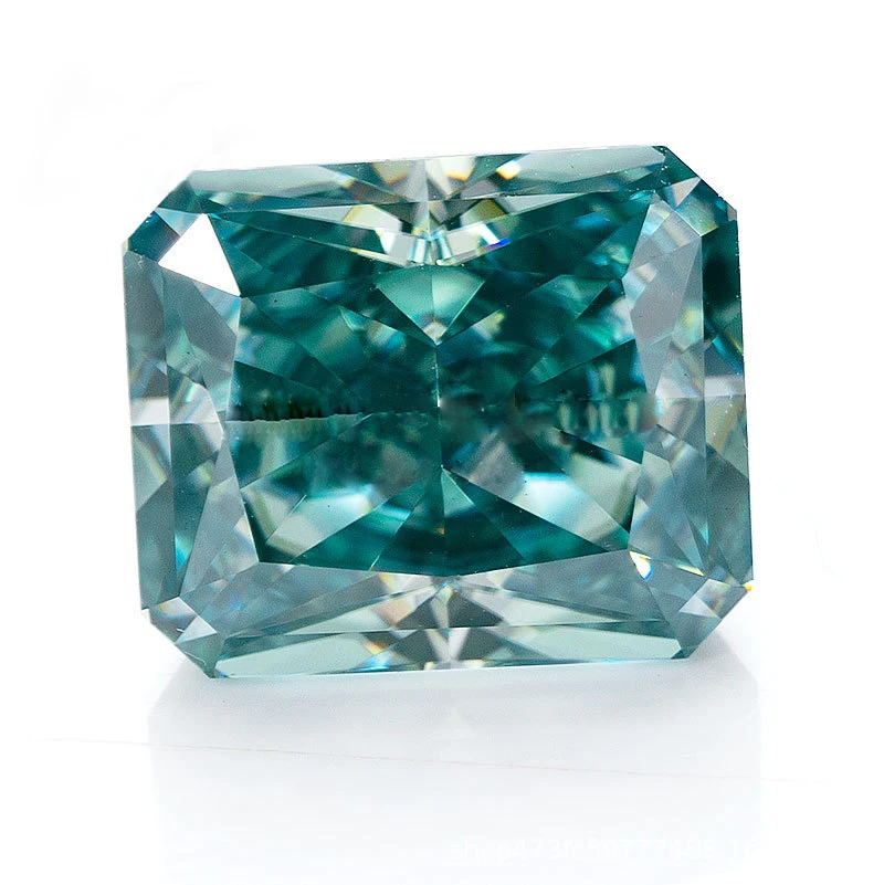 

Dropshipping Loose Gemstones VVS 0.3-1.5 Carat Sea Blue Emerald Cut Moissanite Stones