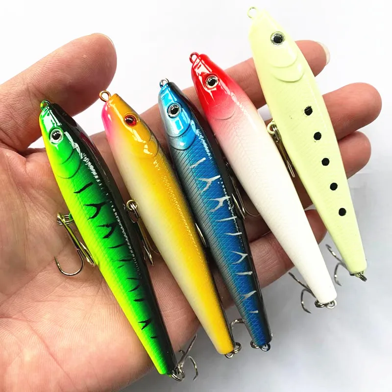 

New fly bird 9.0cm 8.6g Pencil Fishing Lure Noise Attraction Hard Artificial Lure StickBait 5 Colors Fish Factory Wobbler Bait, 5 color