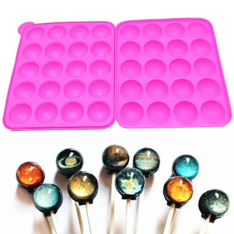 

Diy20 hole round lollipop silicone resin molds, Random