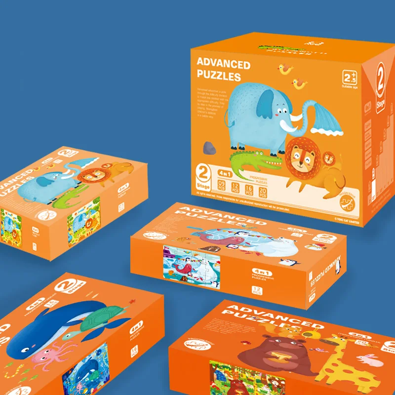 

Designed for babies aged 1-7 Custom wholesale Kids Wooden Educational Dinosaurs Jigsaw Puzzle Toys Set