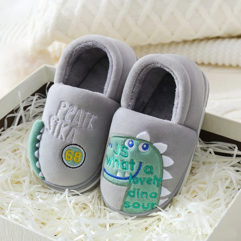 

Warm nonslip dinosaur cotton slippers baby boy slippers shoes baby shoes and slippers with heel