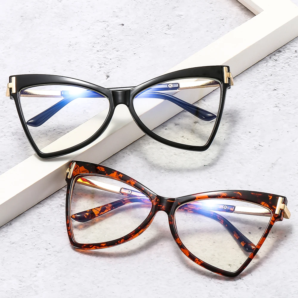 

Lmamba 2021 High Quality Cat Eye Anti Blue Light Optical Glasses Oversized Men Women Fashion Computer Eyeglasses Frames