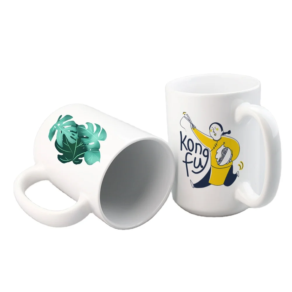 

Personalised 15oz Blank Ceramic Coffee Sublimation Mug High Quality Print Mugs European Travel Mugs for Sublimation, White color