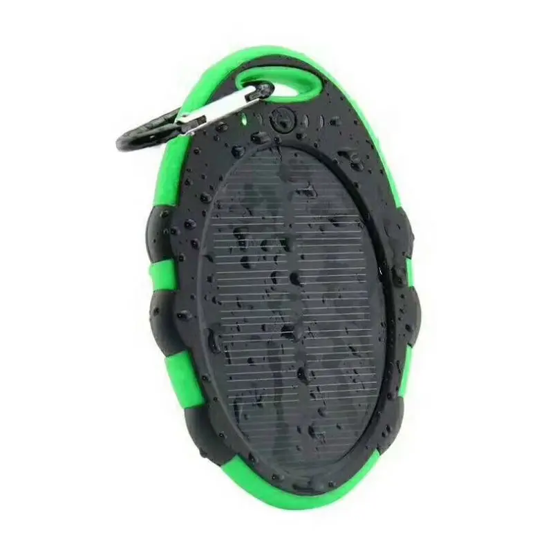 

5000mah Oval Round Dual USB Mobile Power Bank with Solar Panel for Outdoor and Emergencies Solar Power Bank Battery