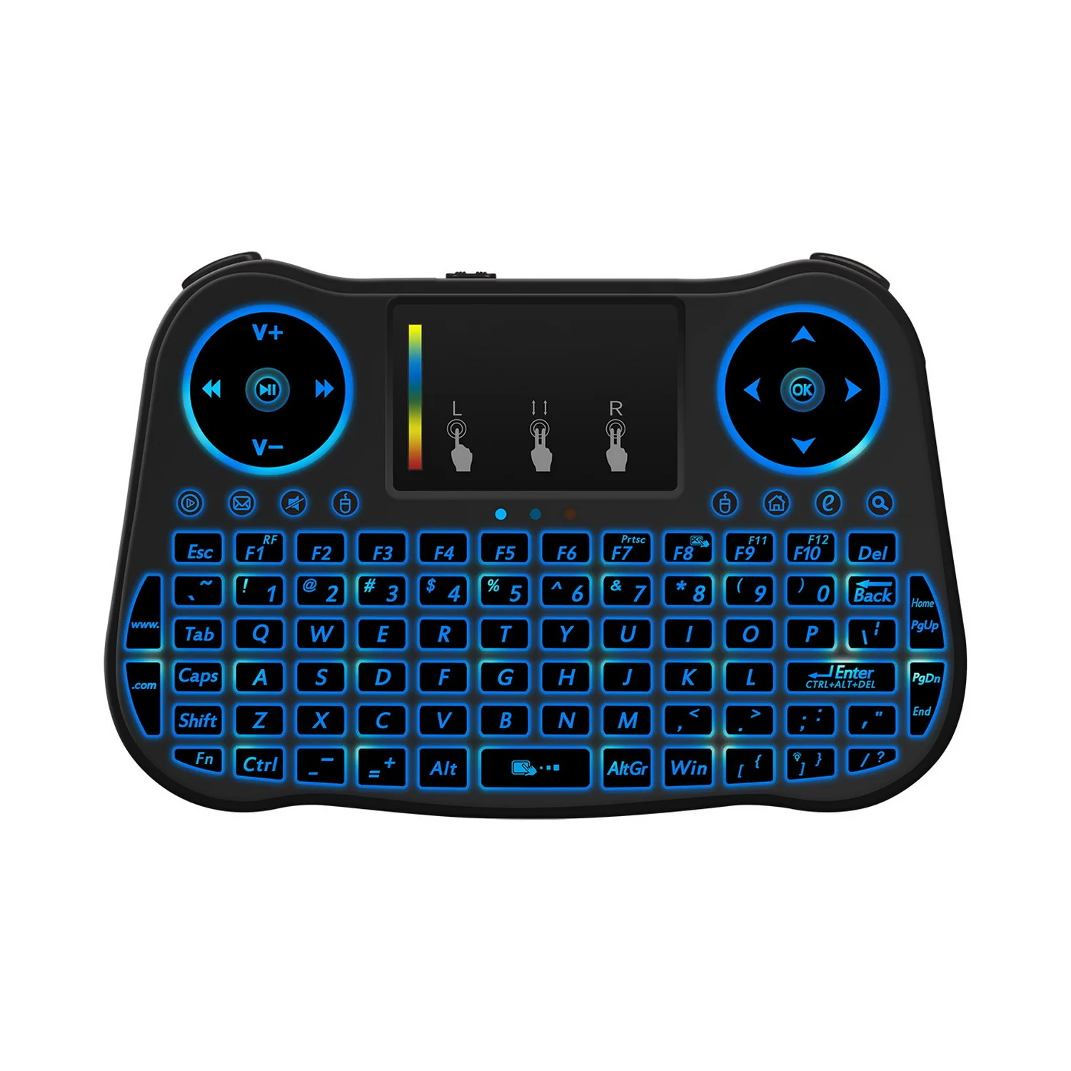 

Shenzhen Factory 2.4G Wireless Multi Language Layout Backlit Air Mouse Keyboard MT08 with Battery