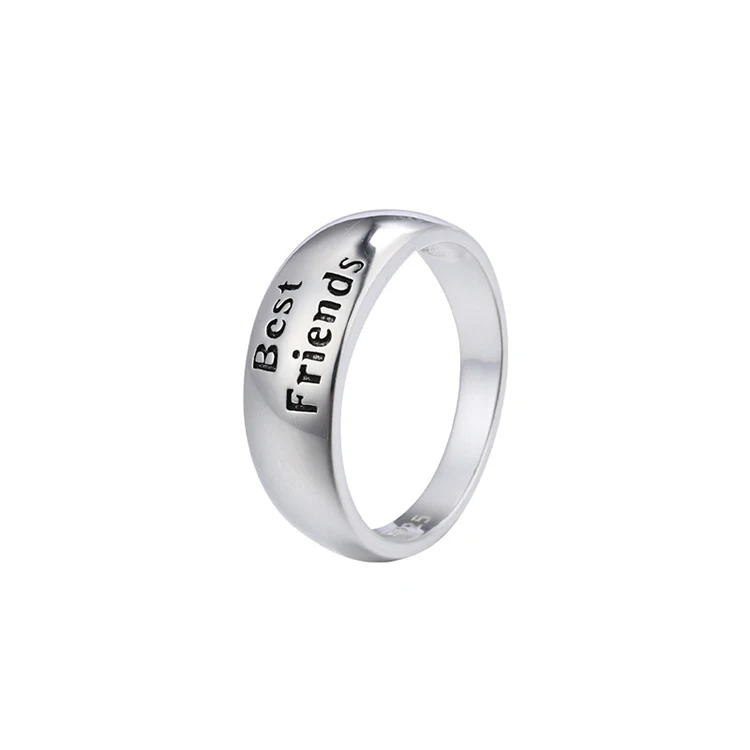 

s925 sterling silver jewelry, personalized hand-decorated glossy lettering ring, female fashion ring, Picture shows