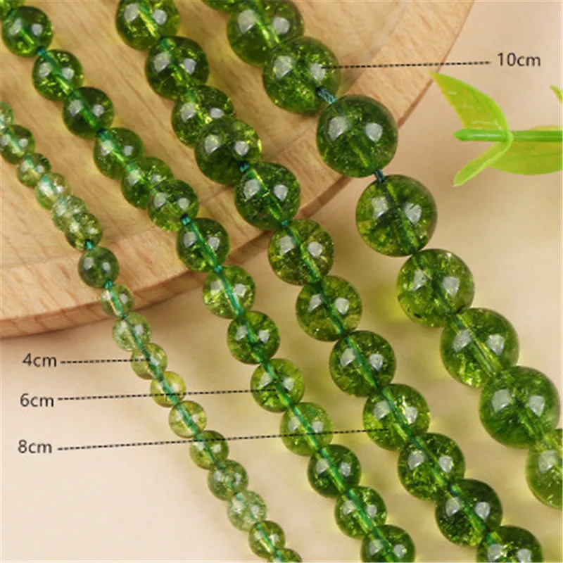 

Wholesale Natural Peridot 4/6/8/10mm Round Beads High Quality Olivine Peridot Crystal Loose Beads Gemstone, As show in the picture