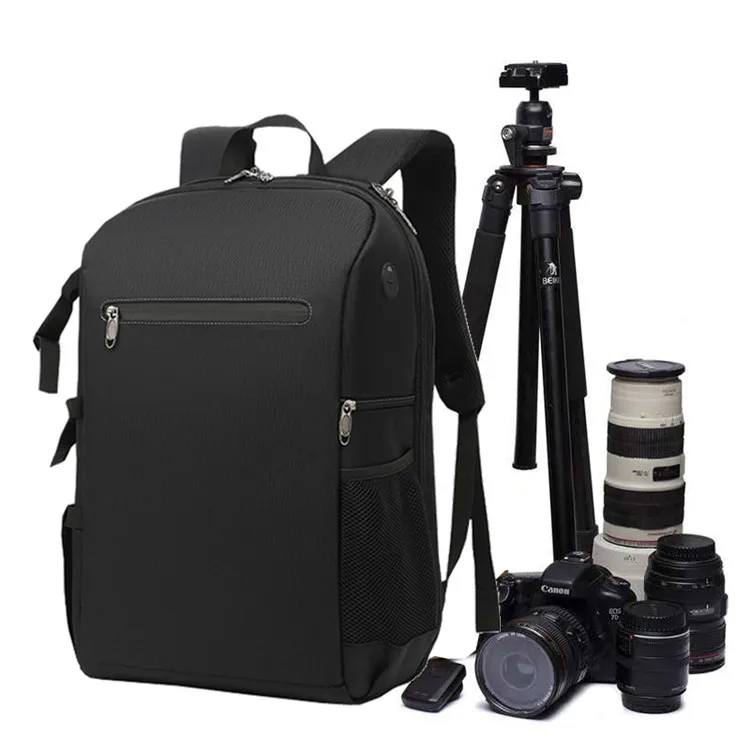 

Outdoor travel waterproof dslr bag stylish camera backpack with laptop, Black
