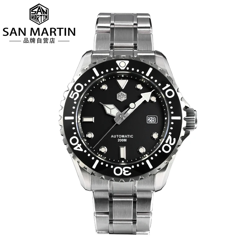 

Rts stock free ship san martin SN0009G Luxury sport PT5000/SW200 316L stainless steel bgw9 Luminous diver 20atm watch for sale