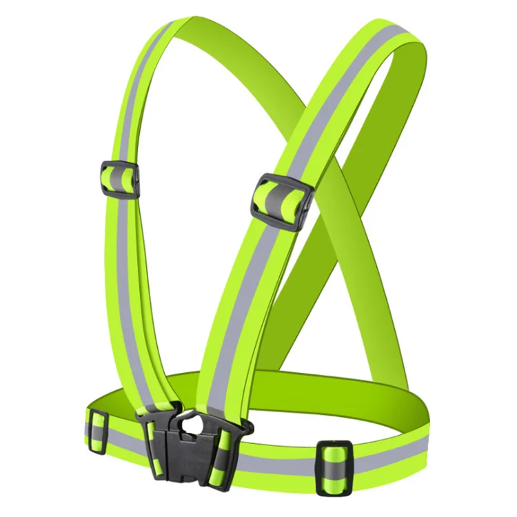 

Adjustable Strap Night Running Reflective Safety Strips Vest for Sport Cycling