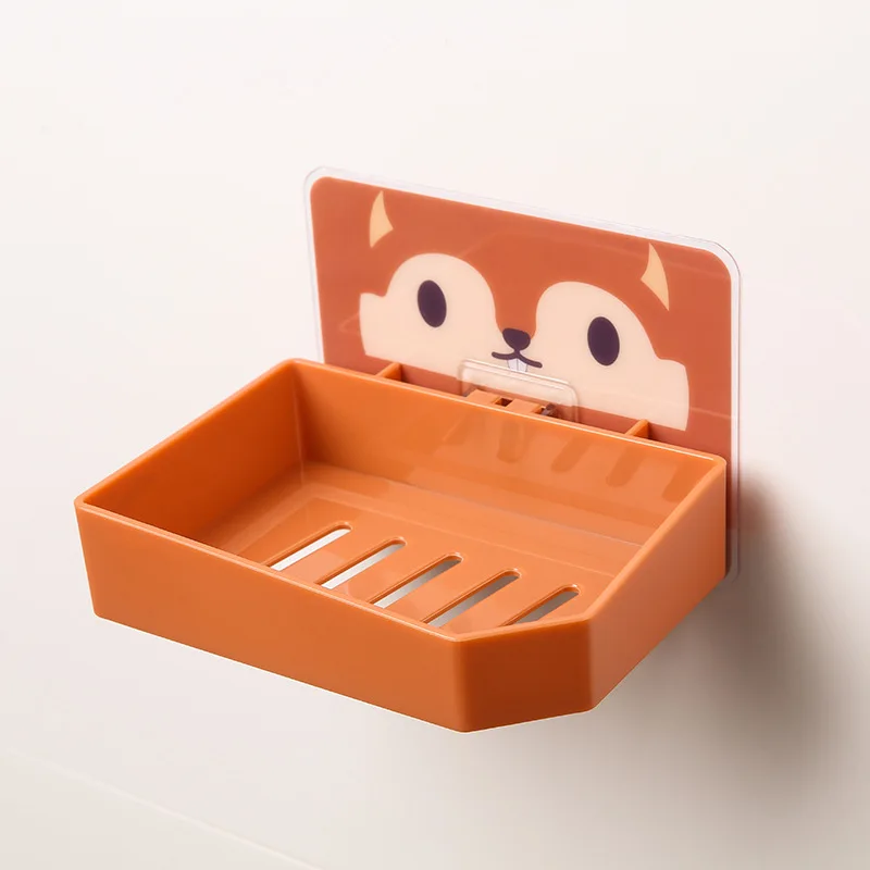 

Cartoon Soap Box Personality Cute Soap Box Free Perforation Drain Wall-mounted Toilet Soap Holder