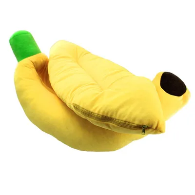 

RTS Hot Sale Soft Warm Luxury Banana Shape Pet Dog Sofa Bed Pet Nest Kitty Puppy Cute Cat Beds, Yellow