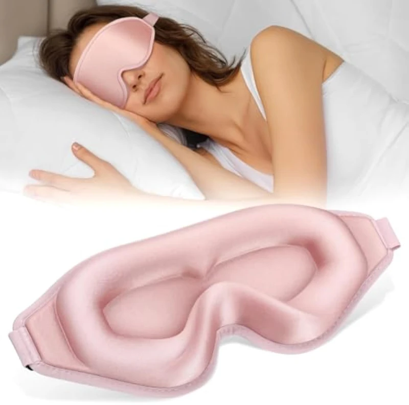 Custom 3D Memory Foam Eye Mask for Side Sleep Adjustable Contoured Sleep Mask with Comfortable Blindfold for Travel