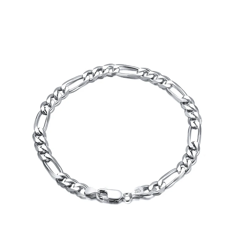 

925 Sterling Silver Bracelet Simple Hollow Jewelry Fashion Girl Striped Bracelet