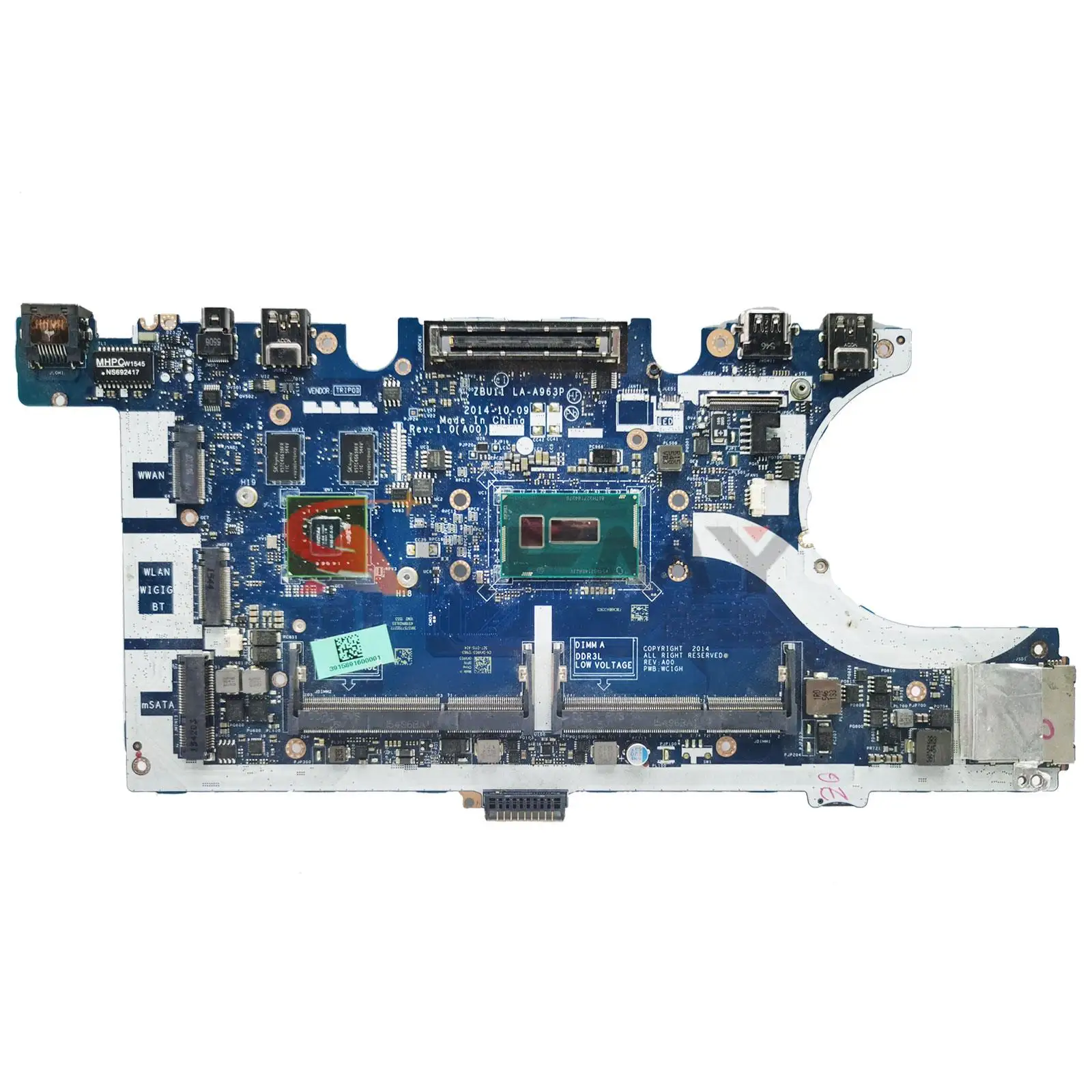 

For DELL Latitude E7450 7450 Laptop Motherboard CN-0KVR03 0HVV96 ZBU11 LA-A963P With i5-5300U I7-5600U CPU 840M/2GB 100% tested