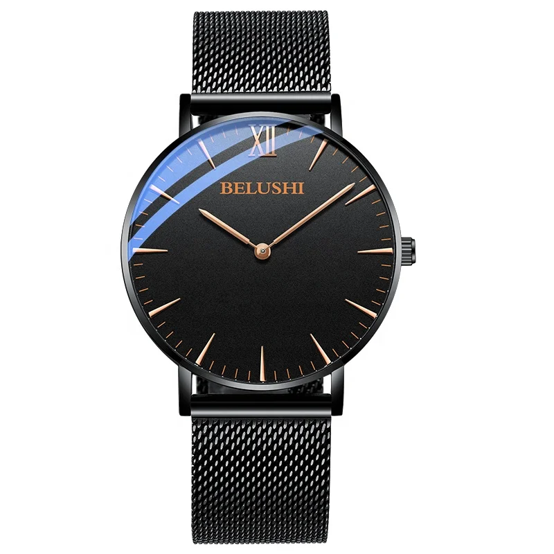 

di lusso quarzo water resistant vintage logo personalizzato da polso orologio uomo, Black ,white