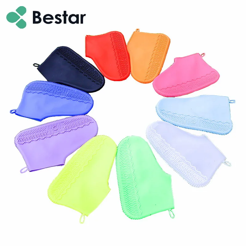 

2020 Durable Outdoor wearable Anti slip Waterproof Rain Silicone Shoe cover, Black , transparent ,pink, red ,orange ,blue ,green,