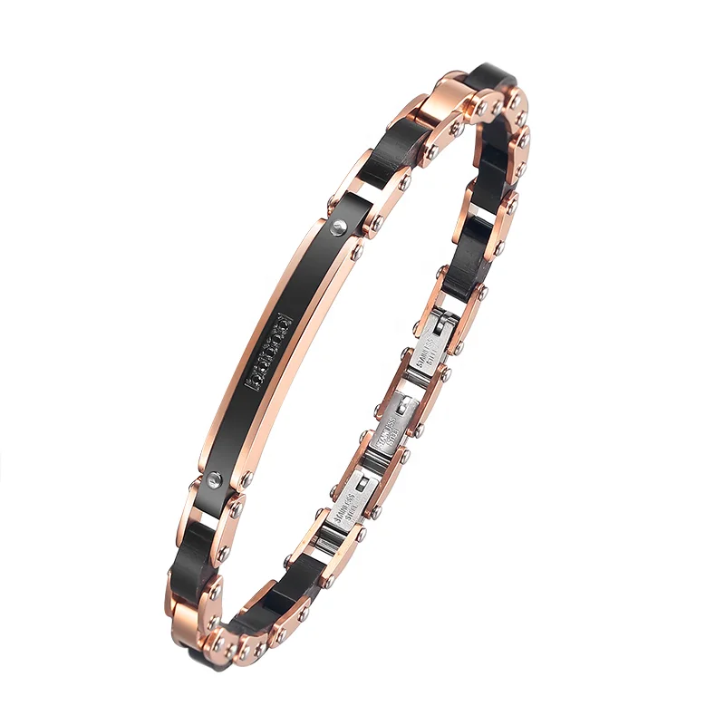 

Vintage Italian Ceramic jewelry 316L Stainless Steel titanium watch band link Zircon men Bracelets Factory price engrave logo