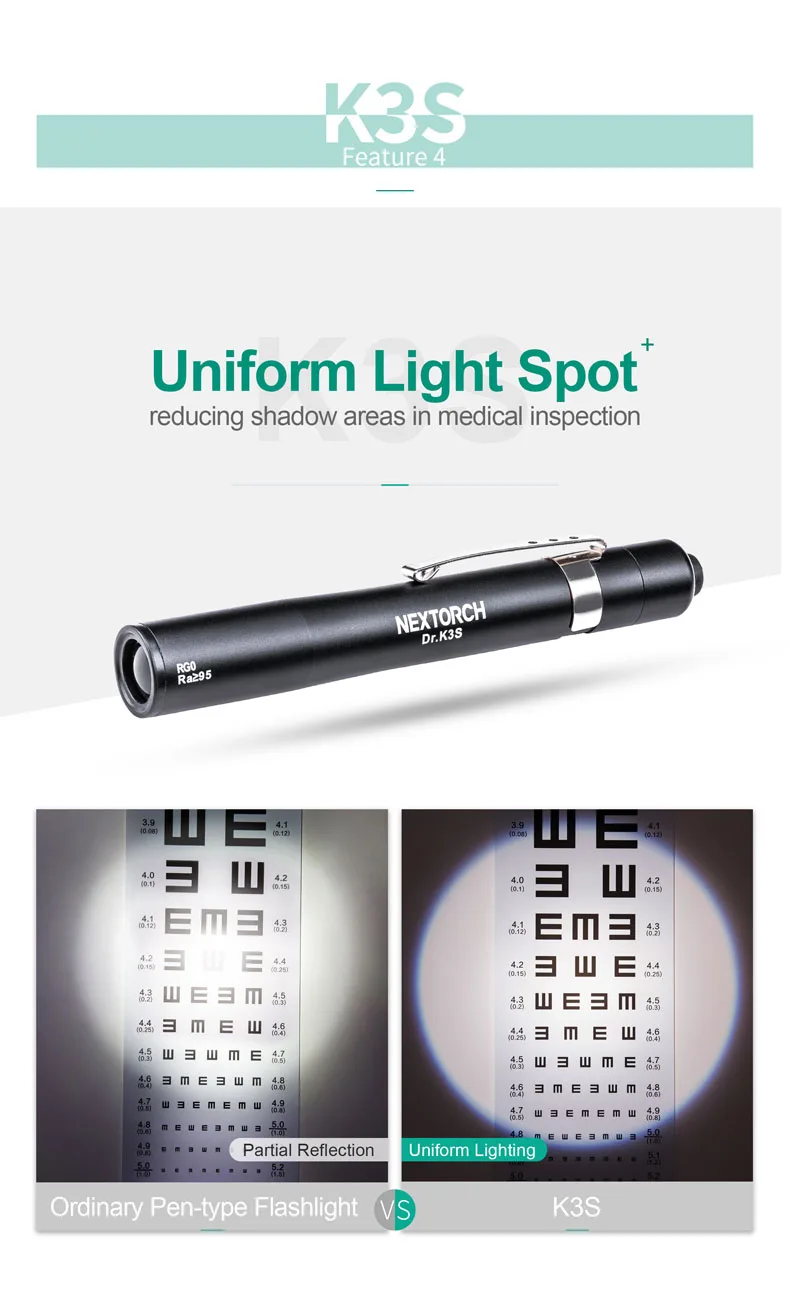 Nextorch Promotion Led Yellow Light Eyes Checking Pocket Clip Medical