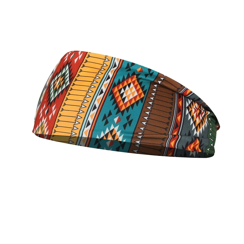 

In Stock Women's Aztec Printed Headscarf Fitness Yoga Sports Hairband Multifunctional Headbands