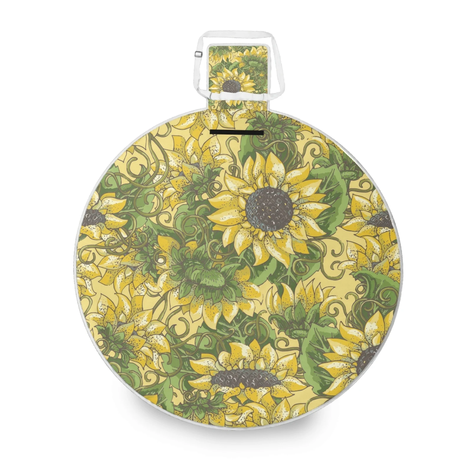 

Wholesale Sunflowers Folding Outdoor Mats Waterproof Pad Camping Mat Custom Round Picnic Blanket