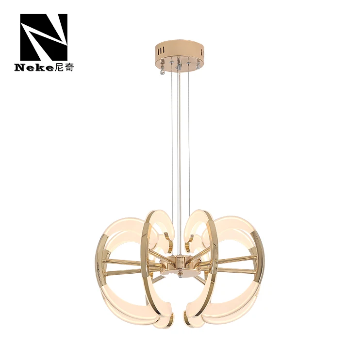 Wholesale high quality customized iron acrylic indoor living room hotel fancy light led chandelier pendant light